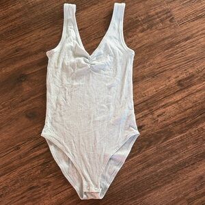 Light blue ribbed bodysuit